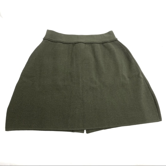 FEW MODA Olive Lace-Up A-Line Knit Skirt Size S - Picture 6 of 14